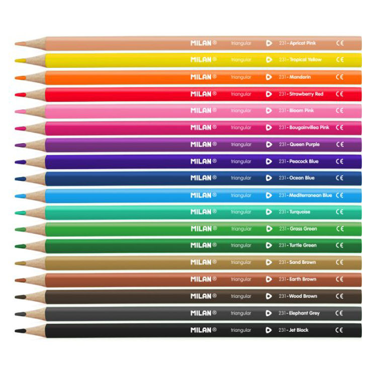 Picture of 0722318-Milan Coloured Pencils Triangular Pack Of 18